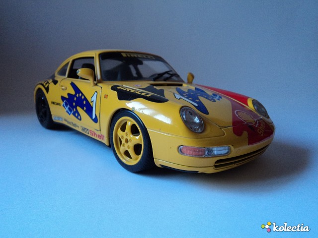 1:18 Bburago Porsche 911 (993) Carrera Racing Shell #1 1993 Yellow ...